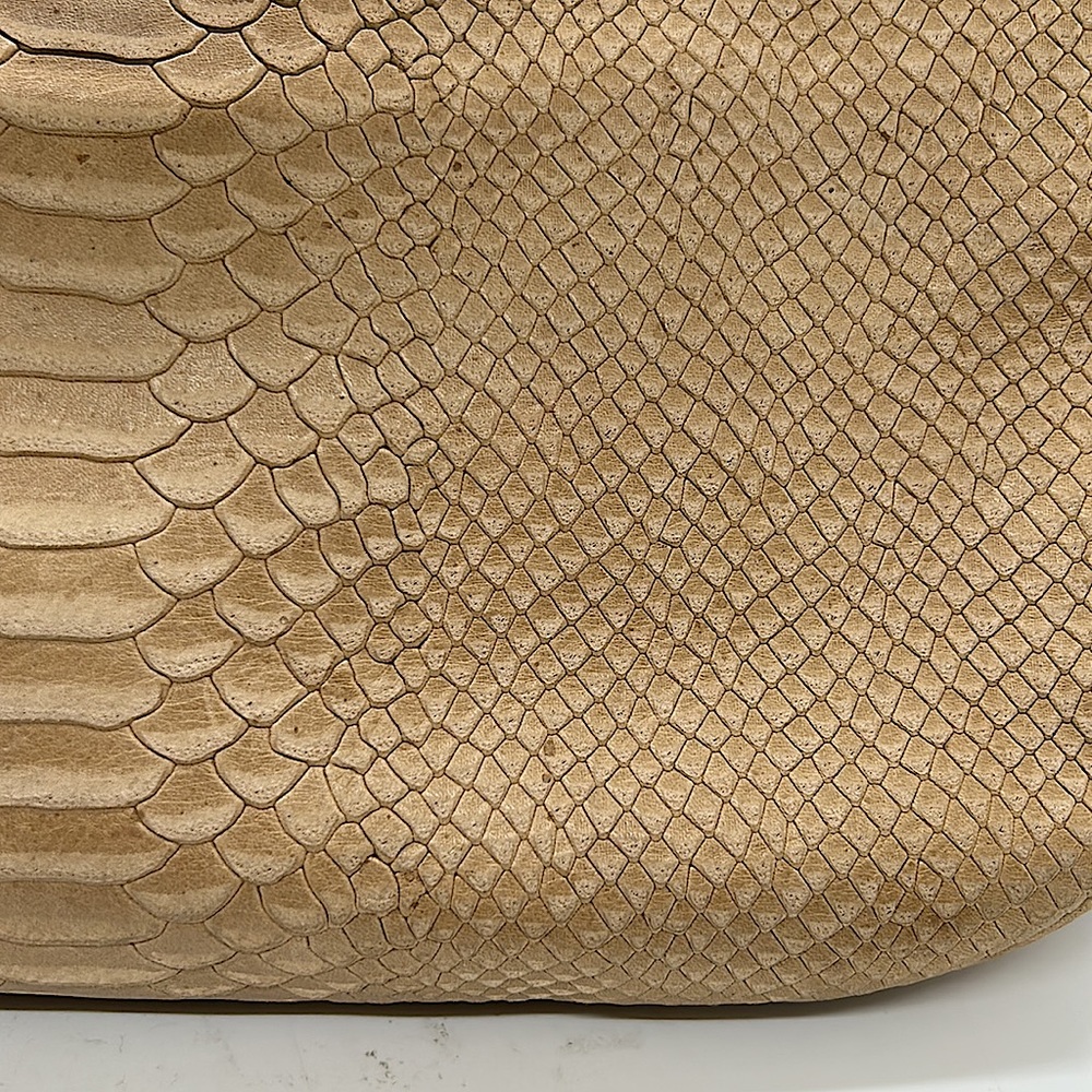 Henri Bendel Beautiful Tan Reptile Skin Print Leather Handbag Purse 🌸🌸 - Picture 7 of 12